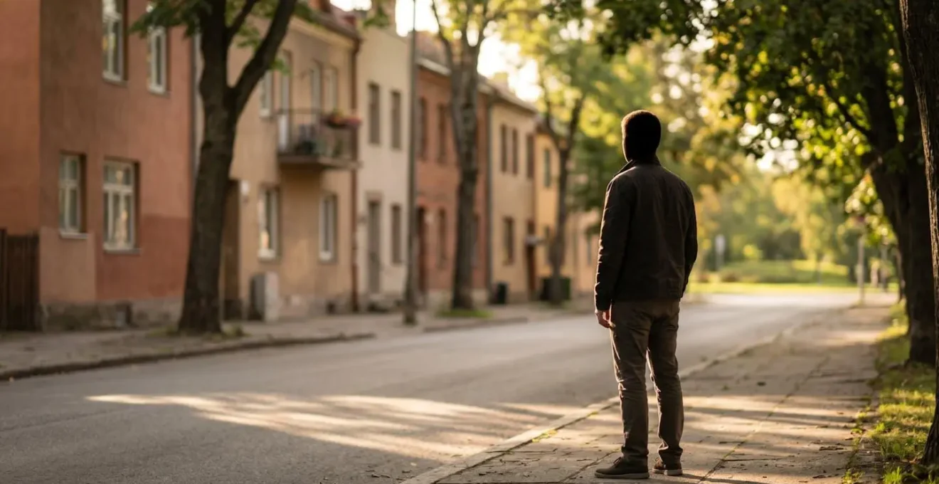 Scène urbaine paisible d'un quartier résidentiel attractif avec espaces verts et architecture harmonieuse illustrant la vivabilité